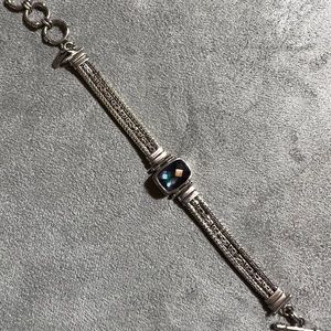 925 SS bracelet with rainbow topaz